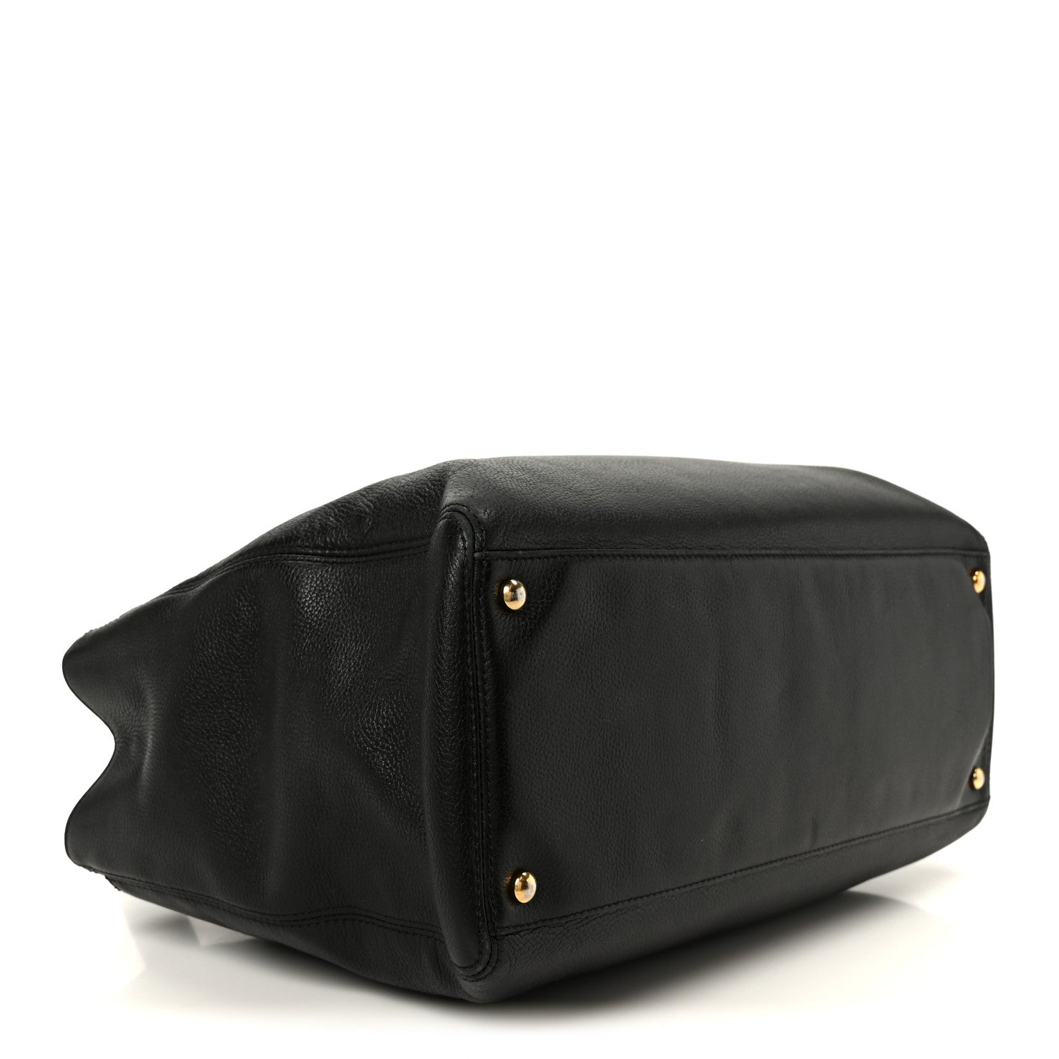 Calfskin Cerf Executive Shopper Tote Black