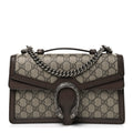 GG Supreme Monogram Textured Dollar Calfskin Top Handle Dionysus Shoulder Bag Beige Ebony New Acero