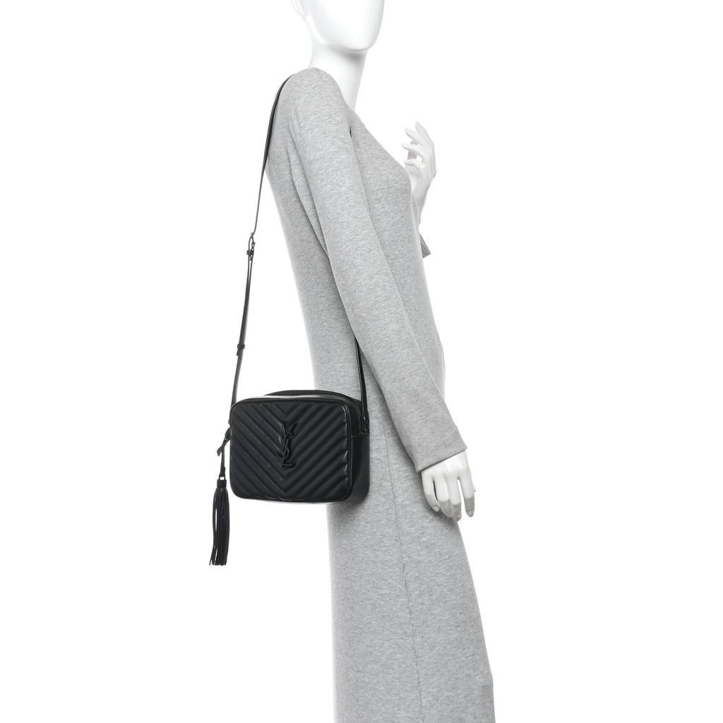Calfskin Matelasse Monogram Monochrome Lou Camera Bag Black