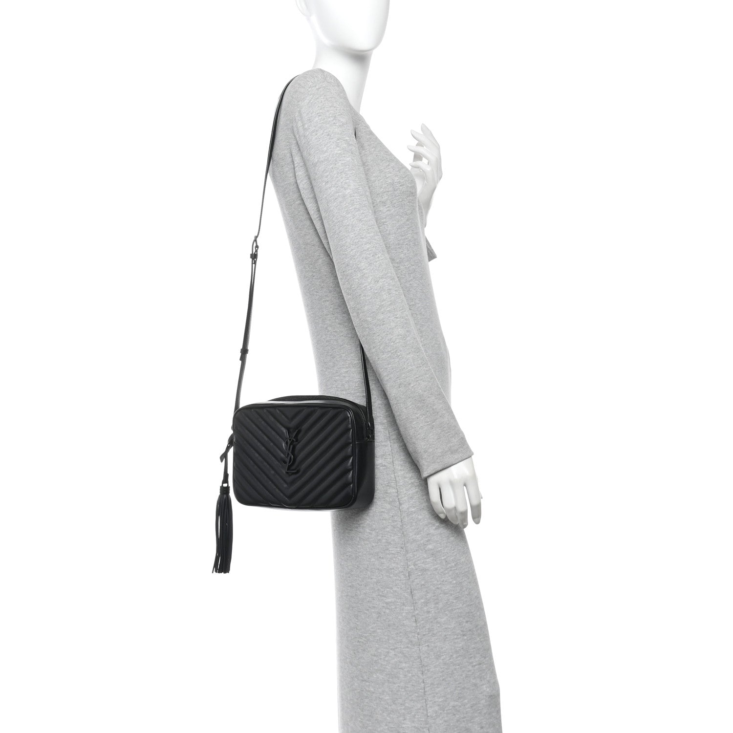 Calfskin Matelasse Monogram Monochrome Lou Camera Bag Black