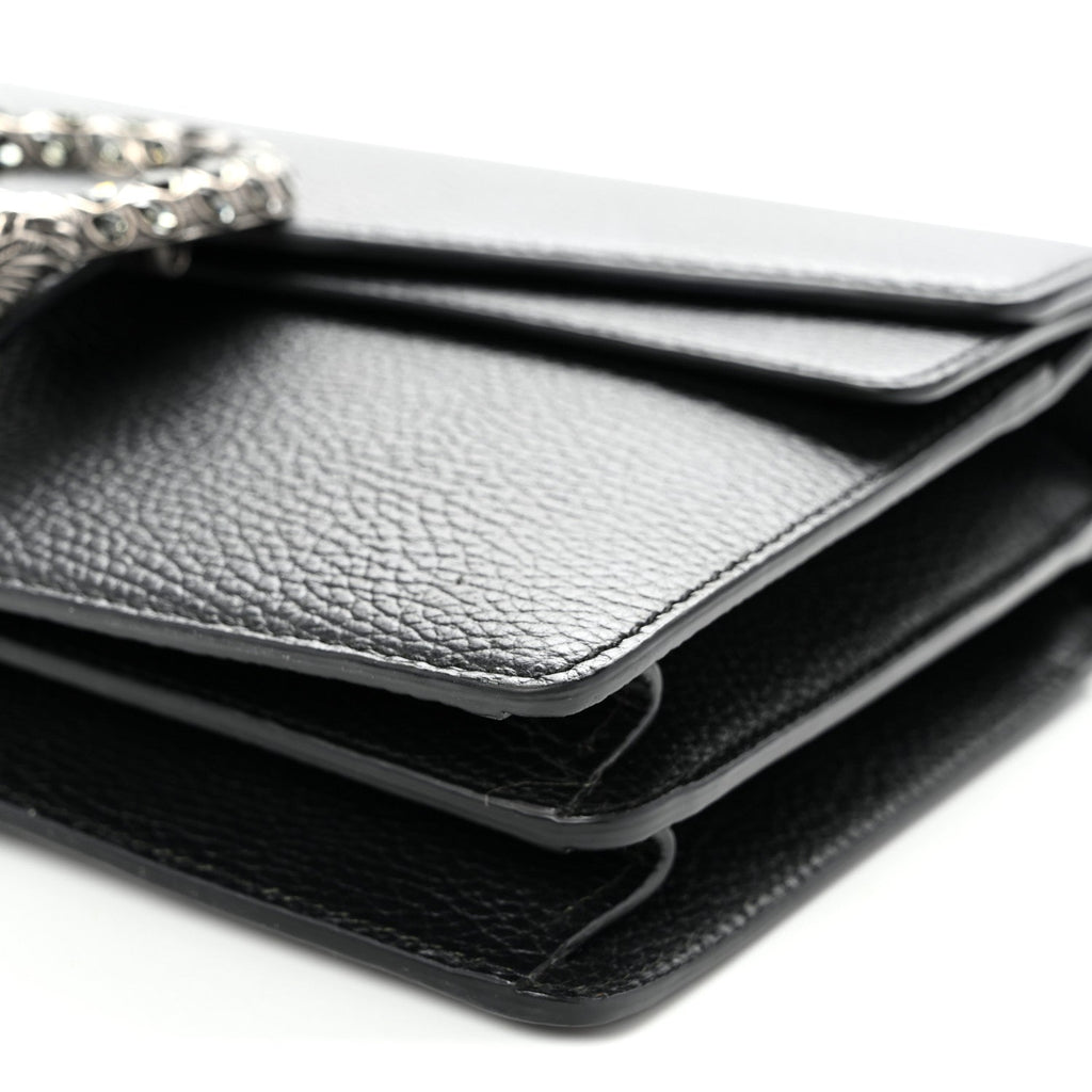 Pebbled Calfskin Small Dionysus Shoulder Bag Black