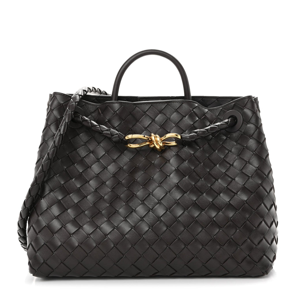 Nappa Intrecciato Medium Andiamo Shoulder Bag Fondant
