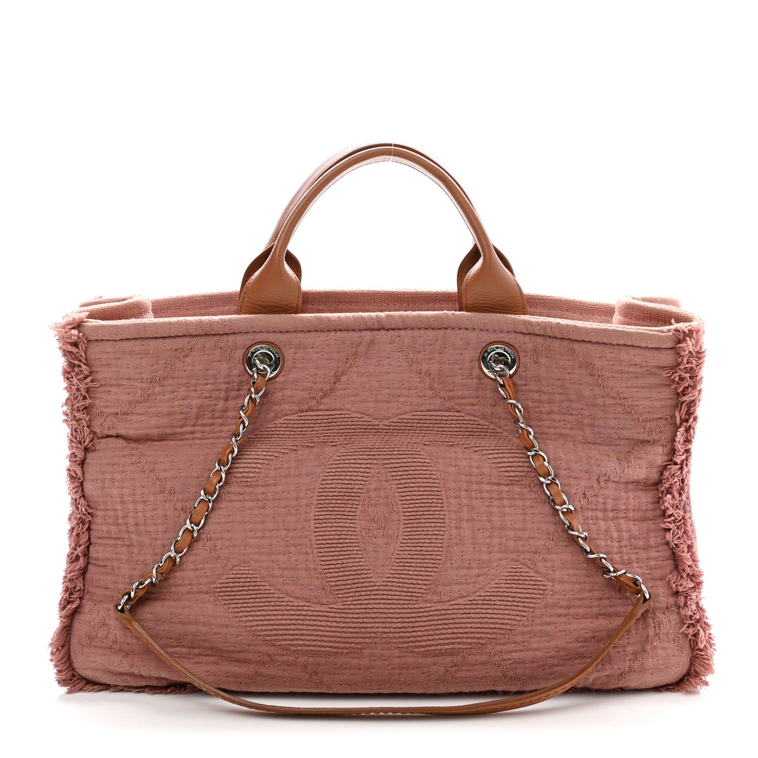 Canvas Large Double Face Shopping Tote Dark Pink