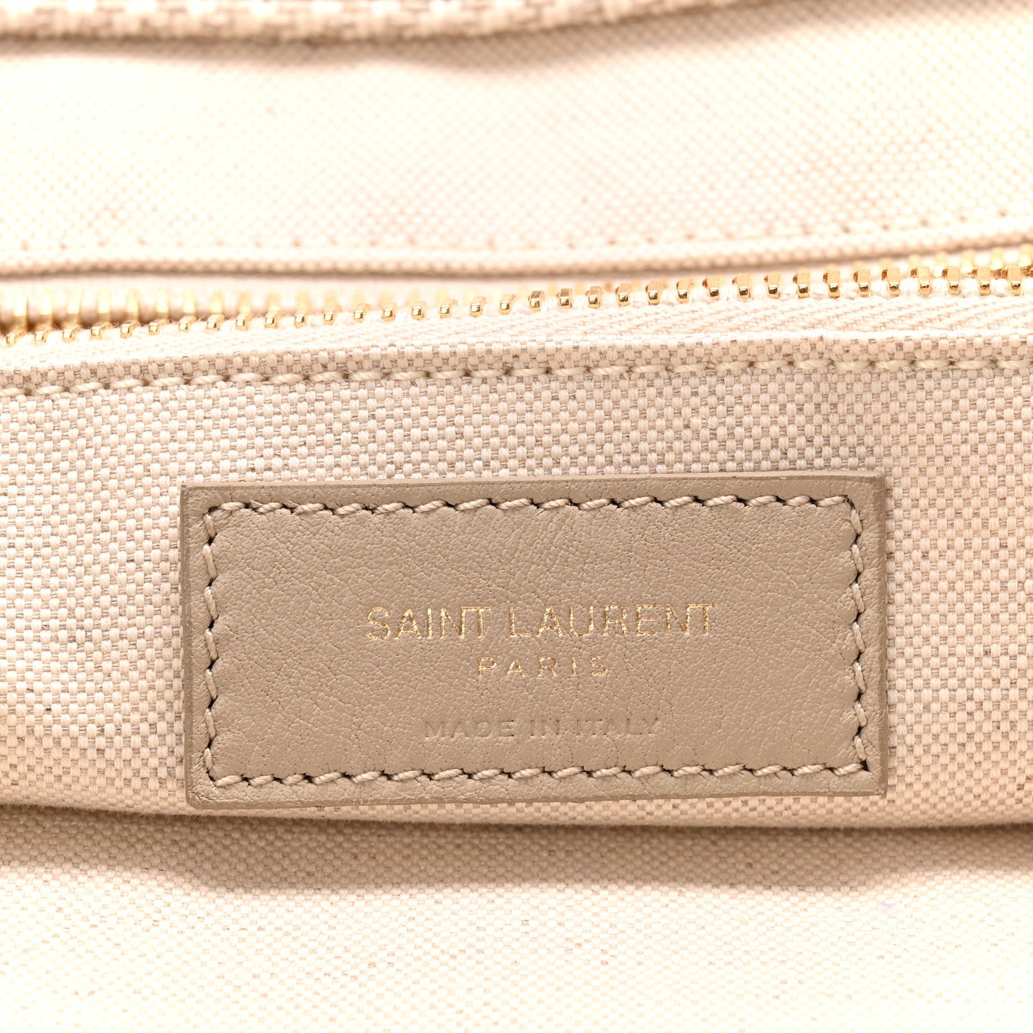 Linen Calfskin Rive Gauche Tote Beige Sea Salt