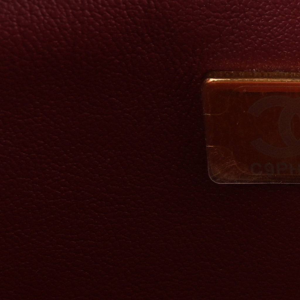 Calfskin Crocodile Embossed Archetype Small Shopping Tote Burgundy