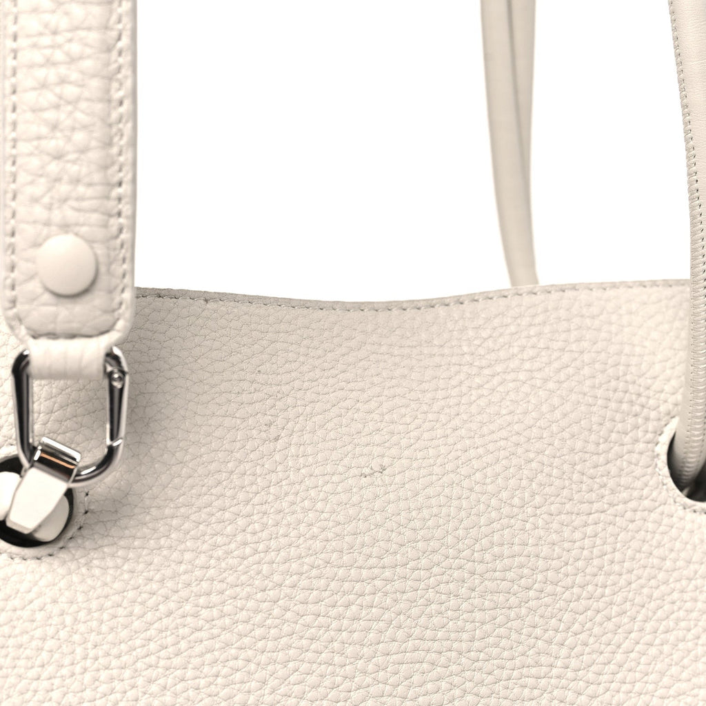 Supple Grained Calfskin Small Madrid Bag Soft White
