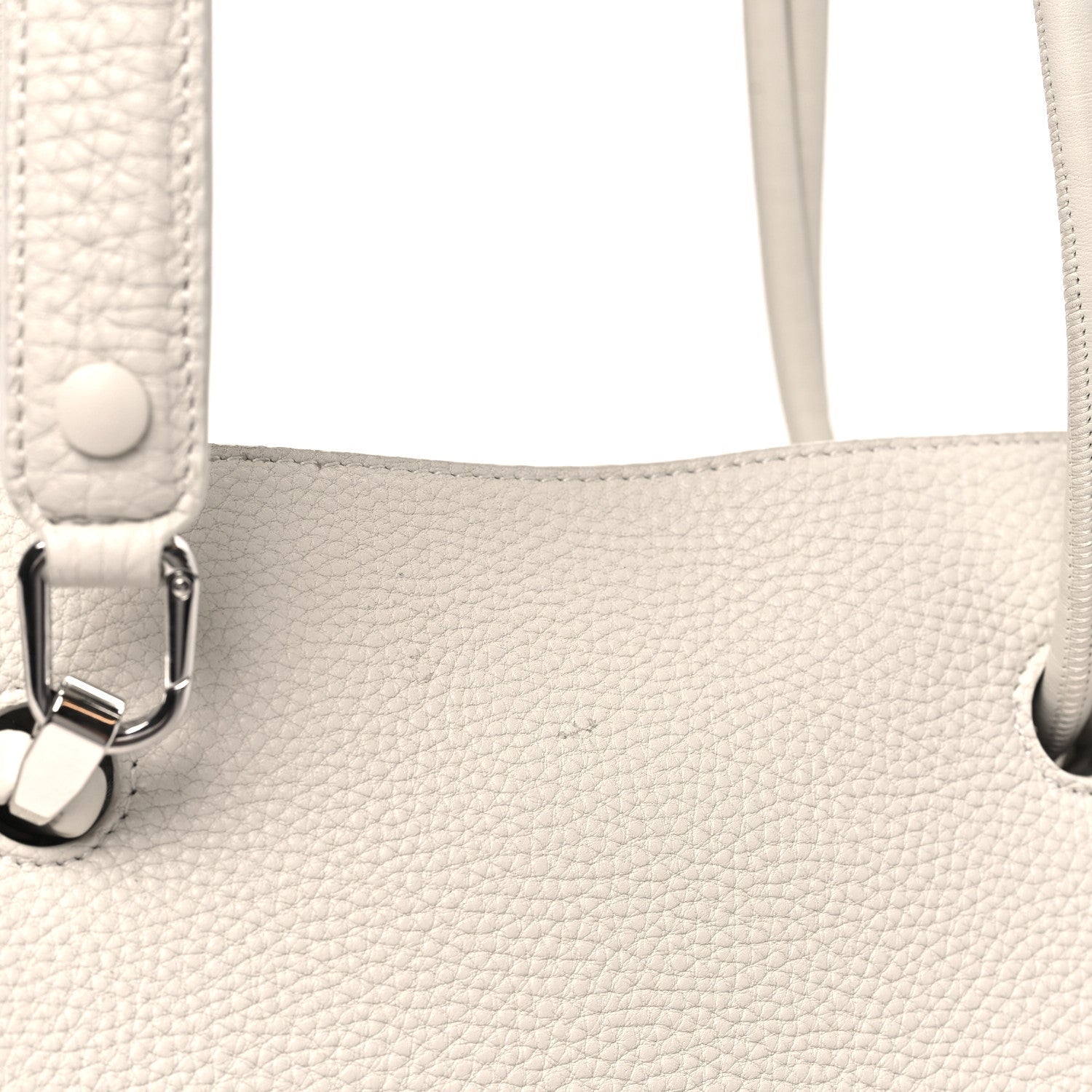 Supple Grained Calfskin Small Madrid Bag Soft White