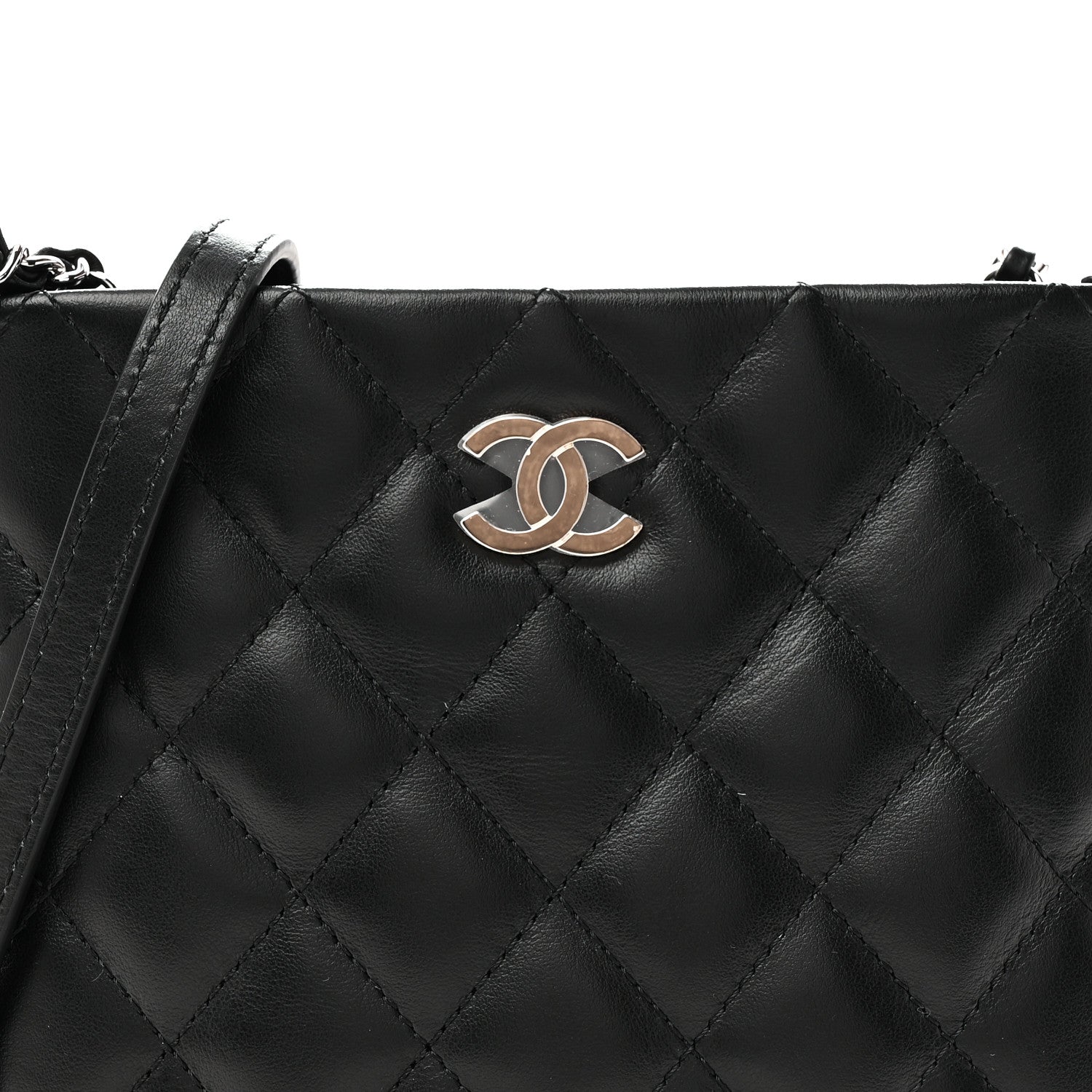 Lambskin Quilted Crossbody Bag Black