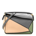Calfskin Mini Puzzle Bag Asphalt Grey Nude