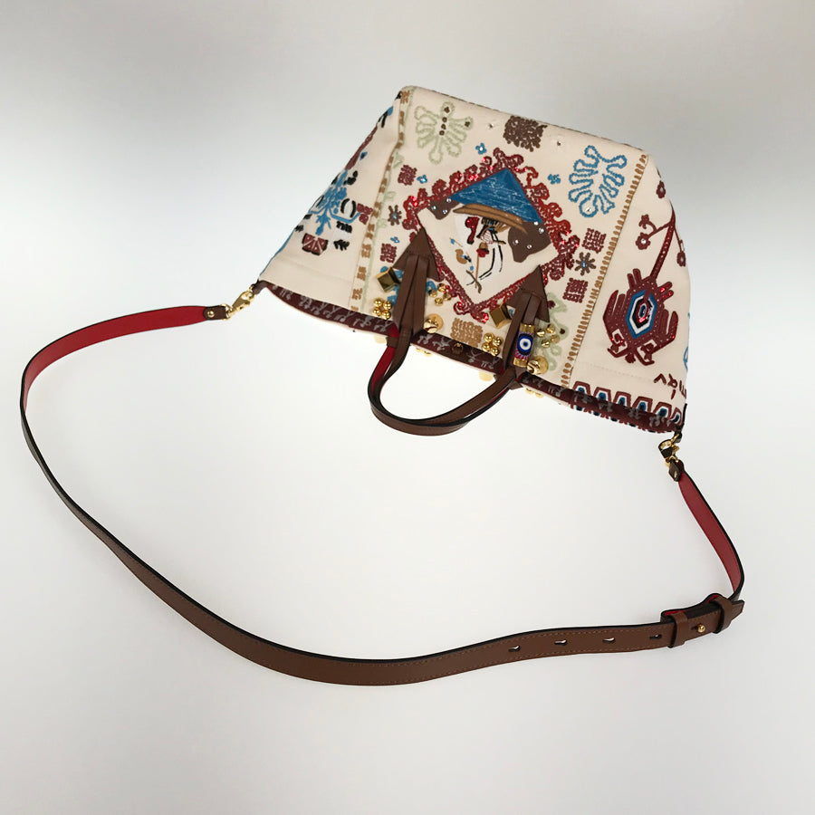 Christian Louboutin Green Hippo Small Brodelille Frisee Tote bag