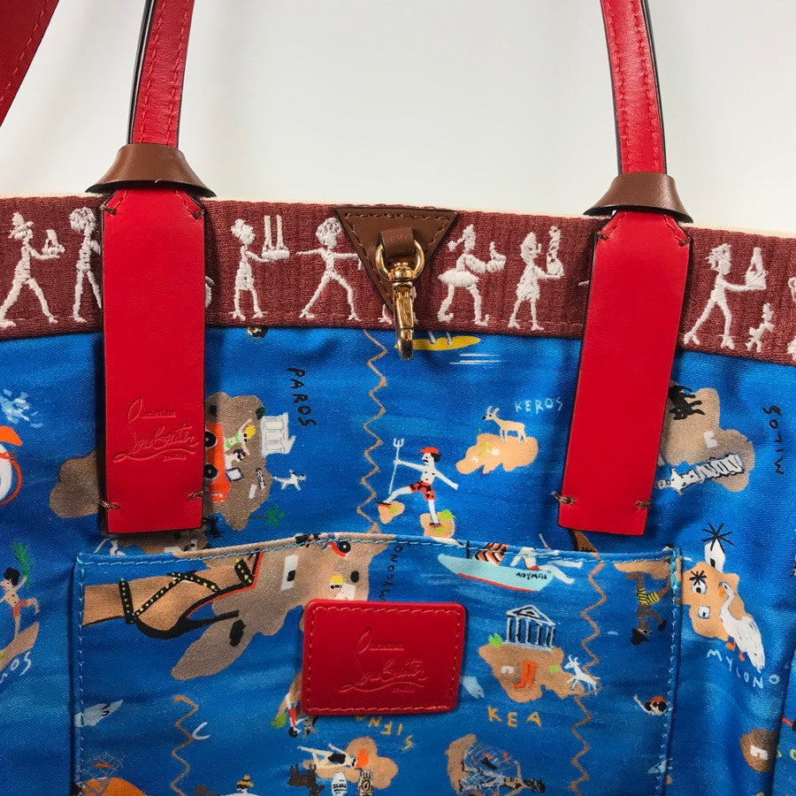 Christian Louboutin Green Hippo Small Brodelille Frisee Tote bag