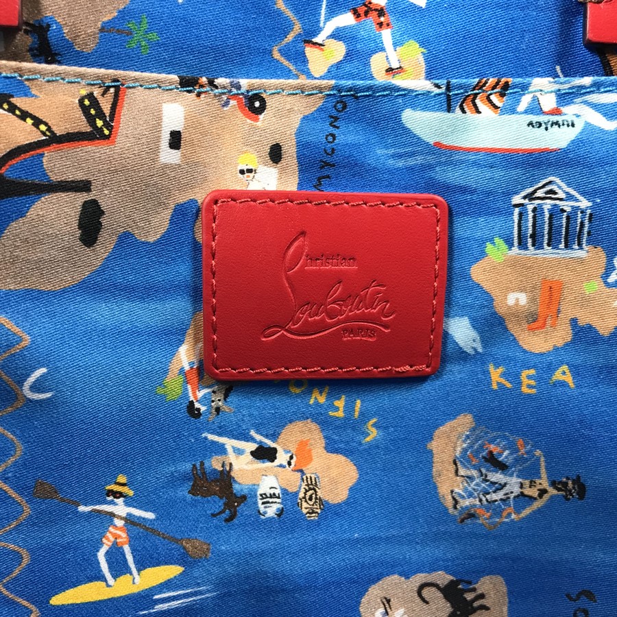 Christian Louboutin Green Hippo Small Brodelille Frisee Tote bag