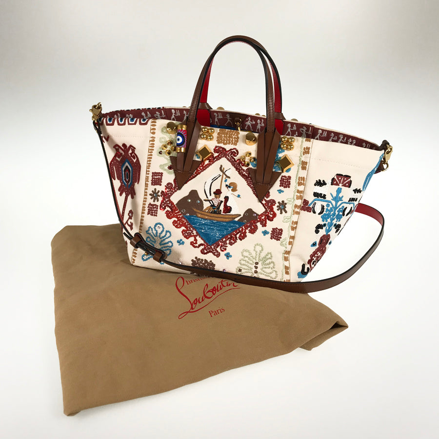 Christian Louboutin Green Hippo Small Brodelille Frisee Tote bag