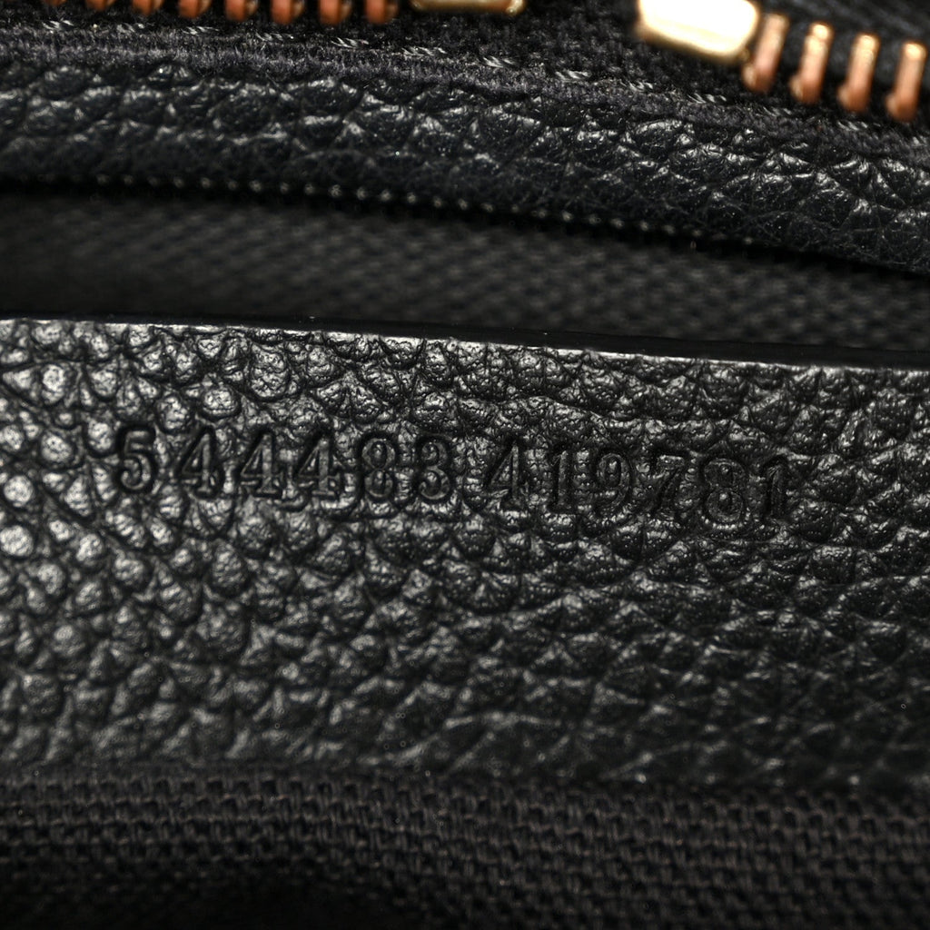 Pebbled Calfskin Mini Skull Padlock Zip Around Tote Black