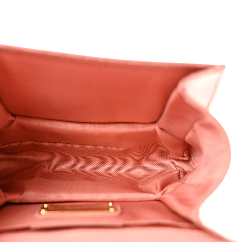 Hammered Calfskin Mini Vara Bow Crossbody Bag Pink