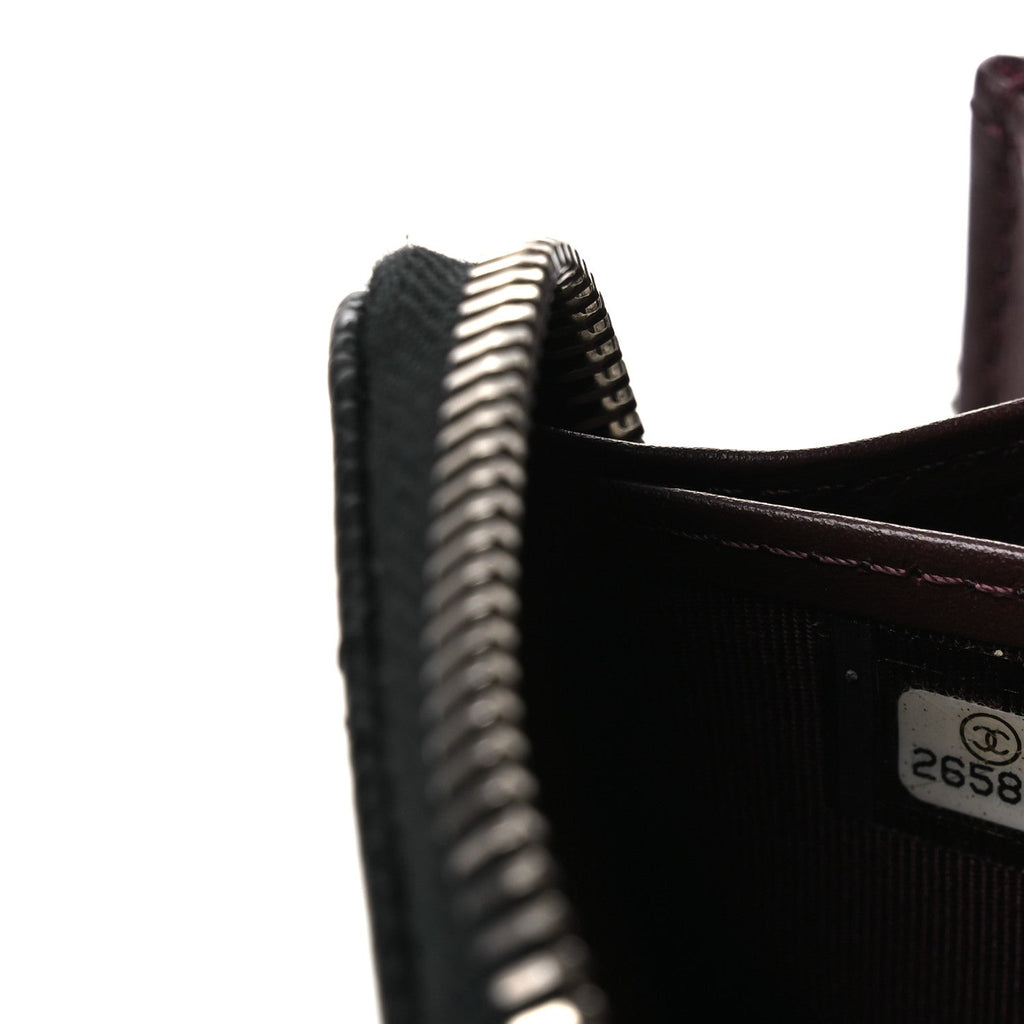 Caviar Quilted Large Gusset Zip Around Wallet Black