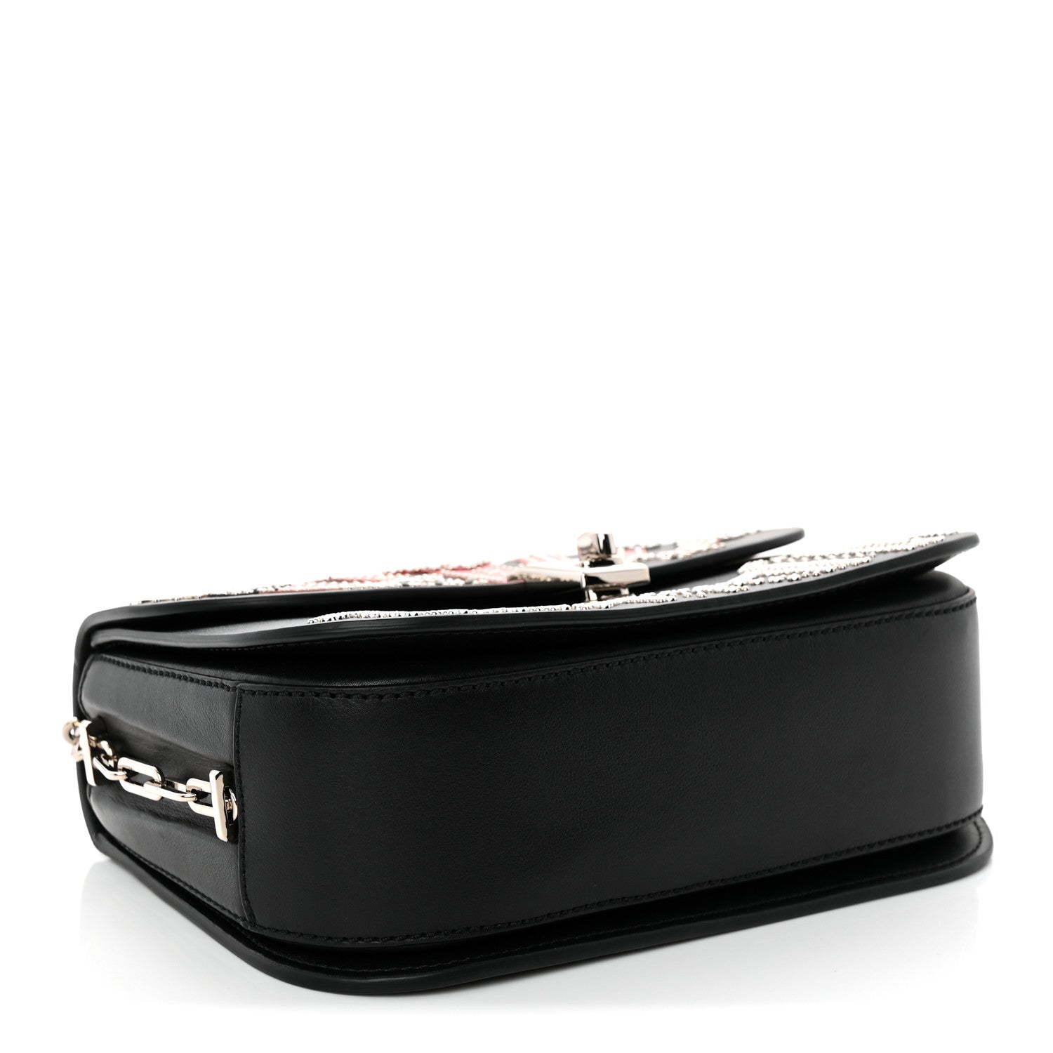 Vitello Loveblade Embellished Chain Flap Bag Black Multicolor