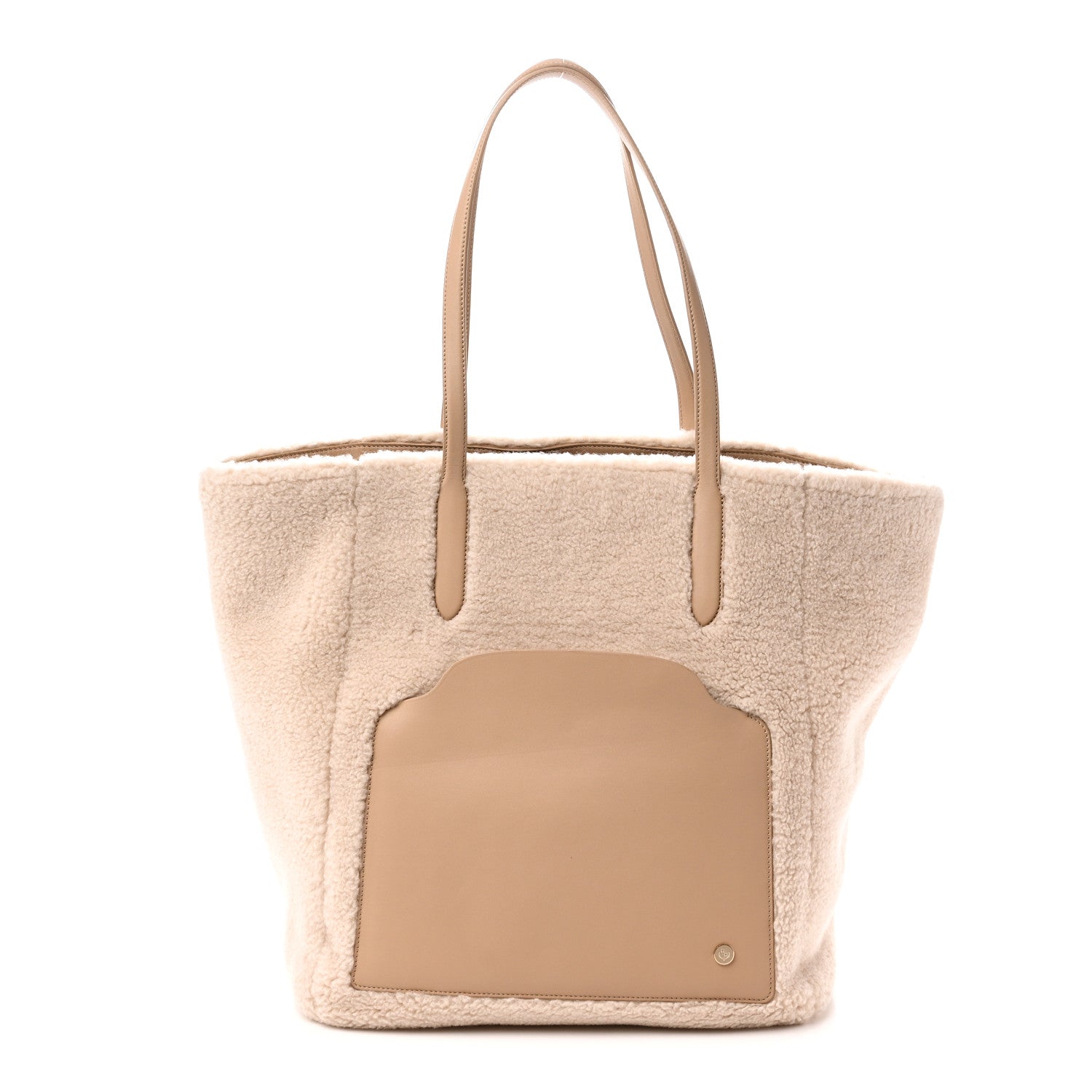 Cashfur Calfskin Large Sesia Tote Ancient Paper
