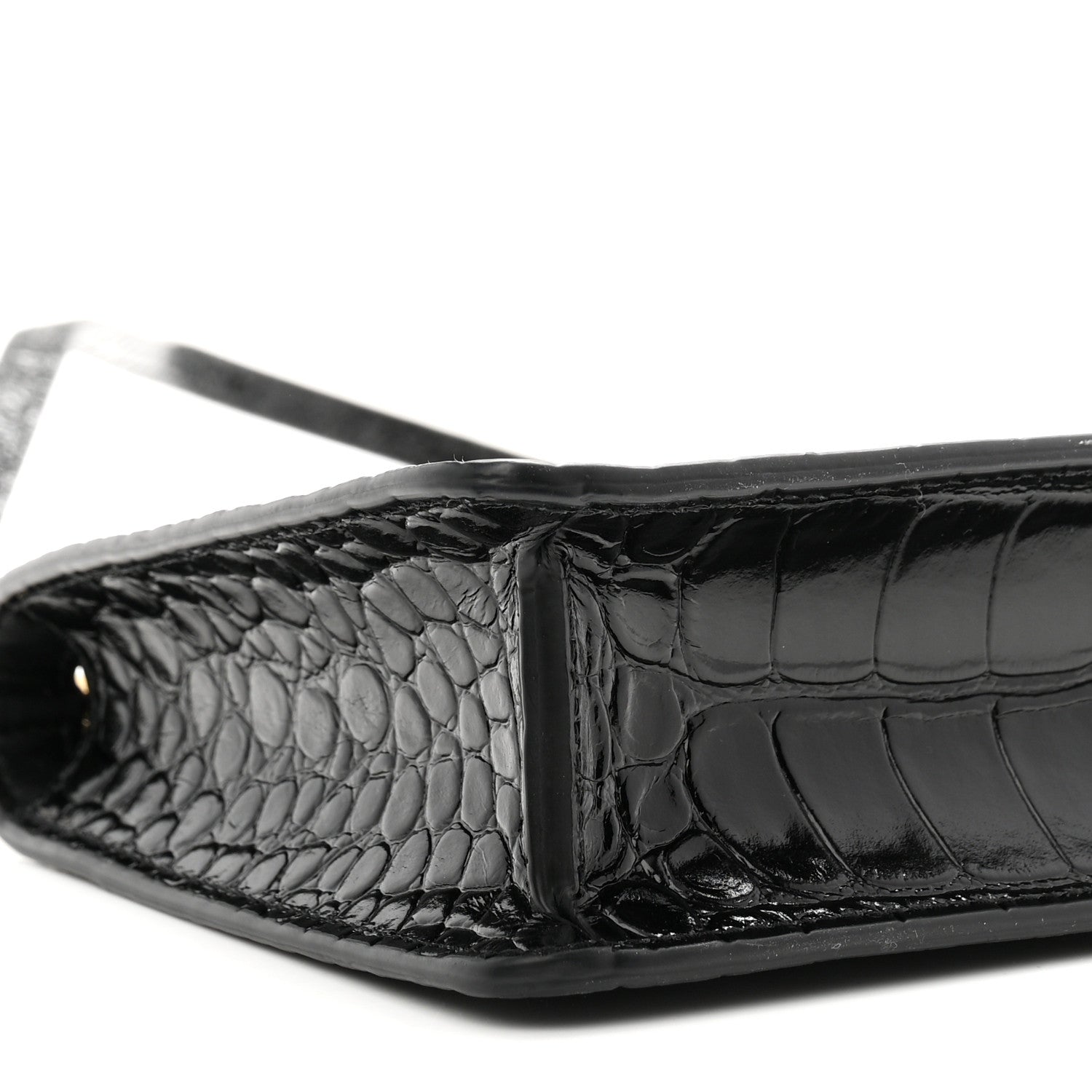 Calfskin Alligator Embossed Mini TB Shoulder Bag Black