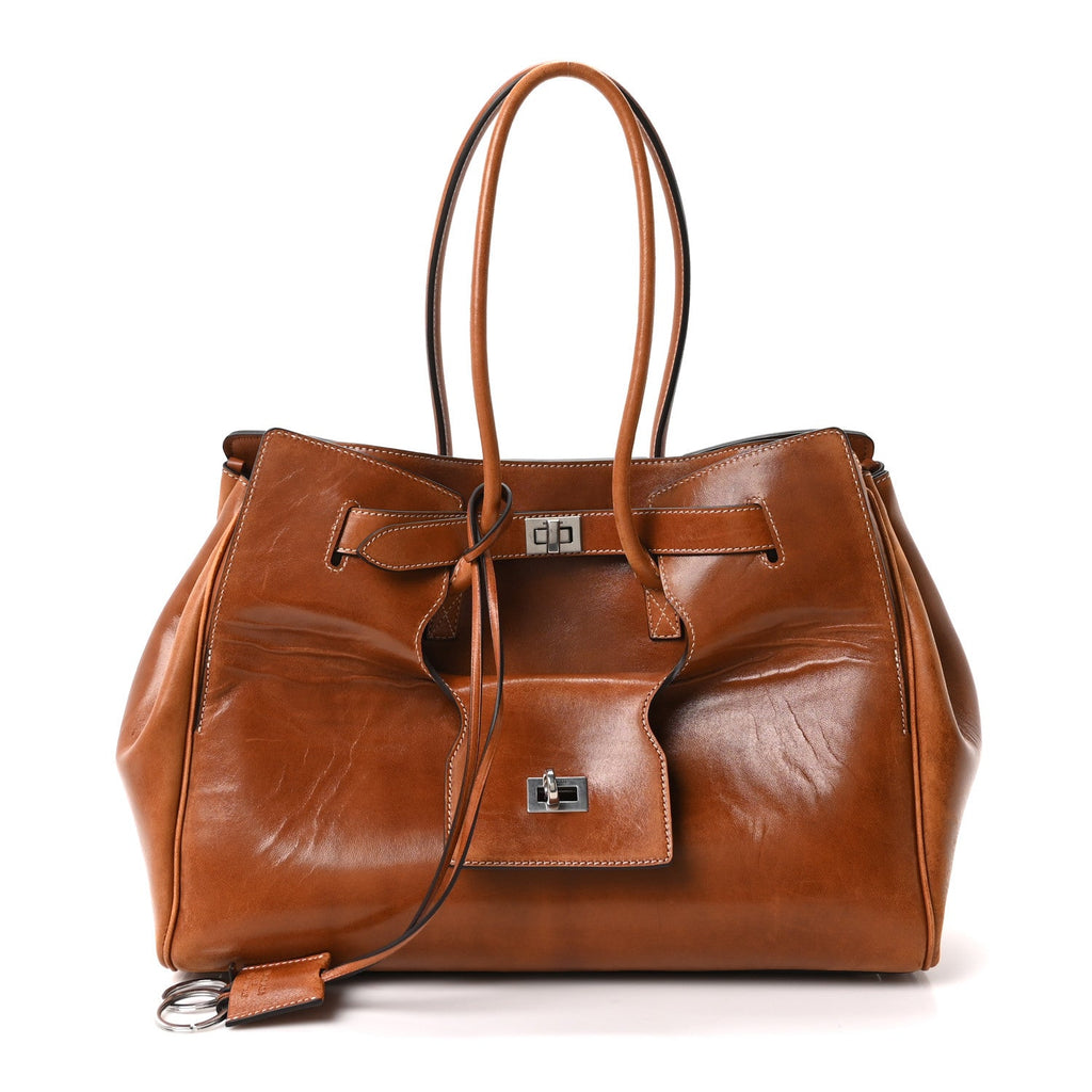 Vegetable Tanned Lambskin Medium Bel Air Carry All Bag Tan Cowboy