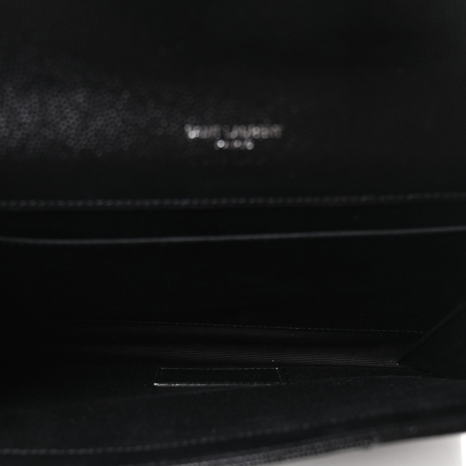Grain De Poudre Matelasse Chevron Monogram Envelope Clutch Black