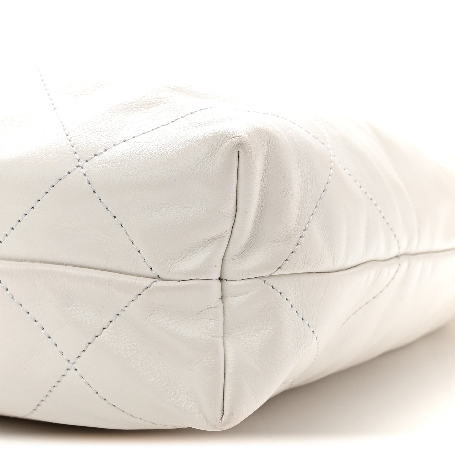 Shiny Calfskin Quilted Small Chanel 22 White