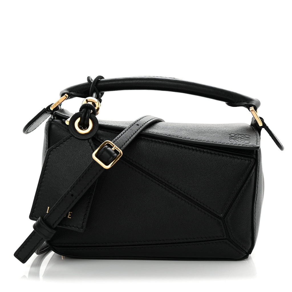 Nappa Lambskin Featherlight Mini Puzzle Bag Black