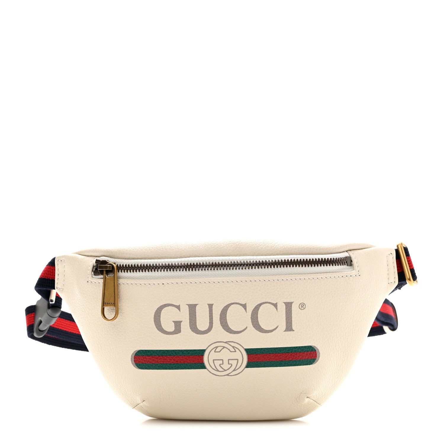 Grained Calfskin Small Logo Belt Bag White