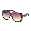 Tom Ford Sunglasses Square Full Rim, Shiny Black Frame and Gradient Smoke Lens FT103701B