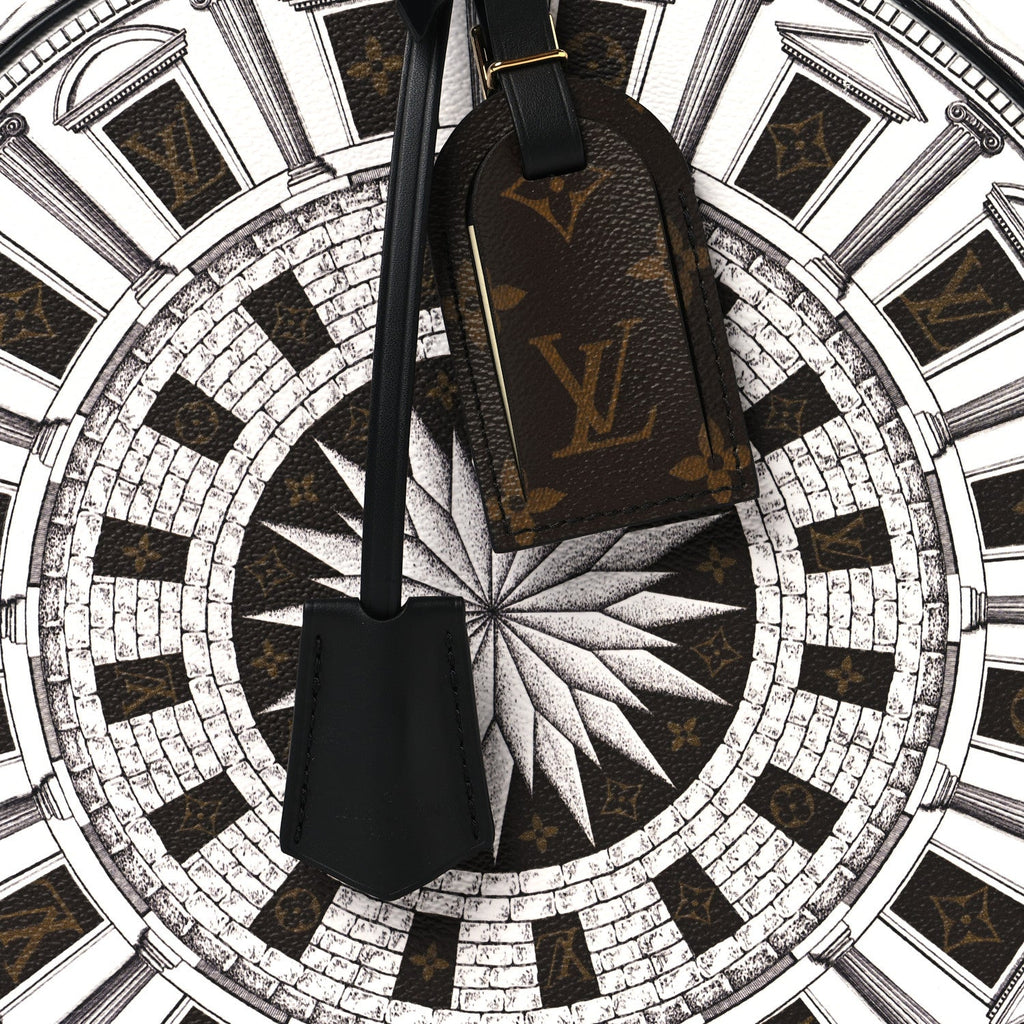X FORNASETTI Calfskin Architettura Petite Boite Chapeau White Black