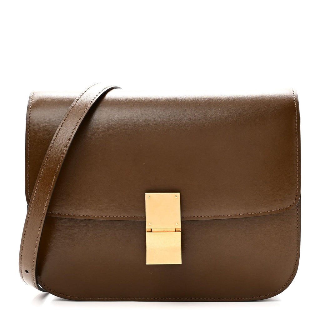 Box Calfskin Medium Classic Box Flap Bag Camel