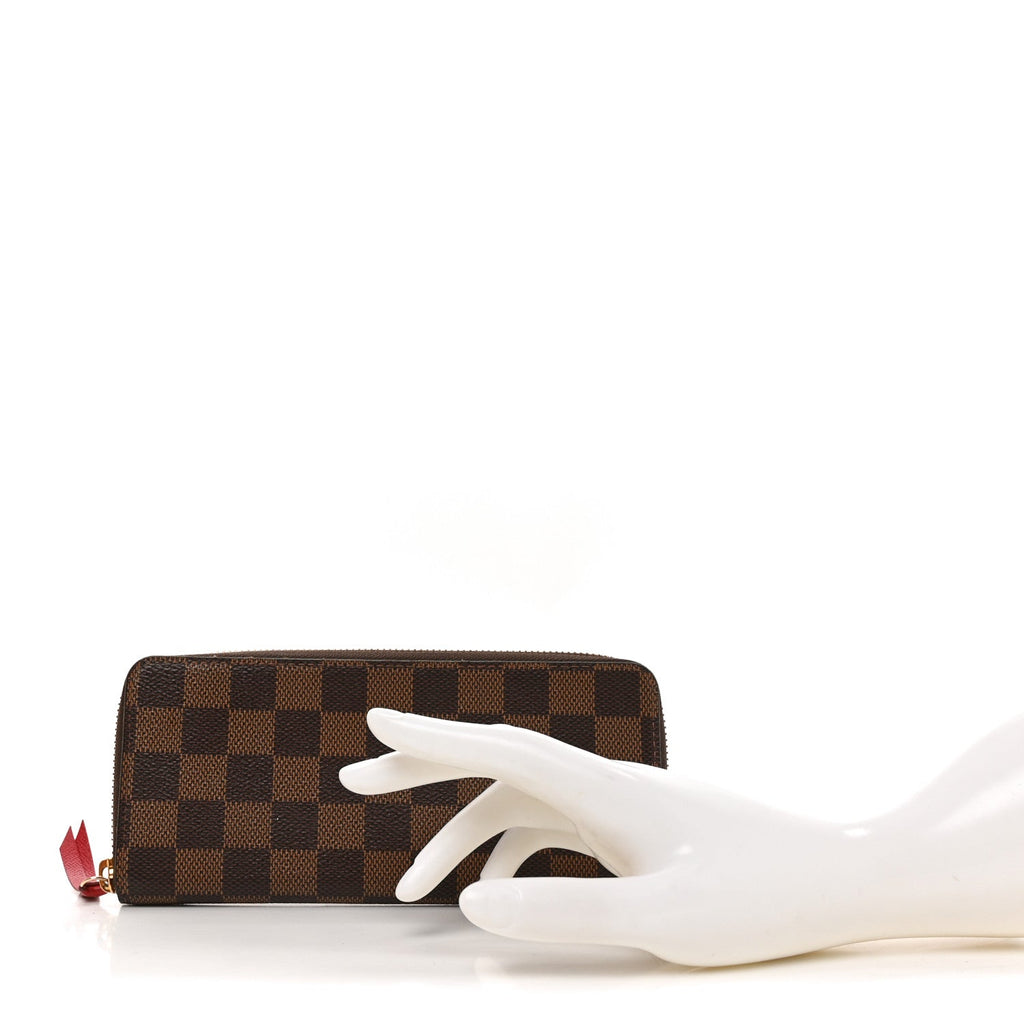 Damier Ebene Clemence Wallet Cherry
