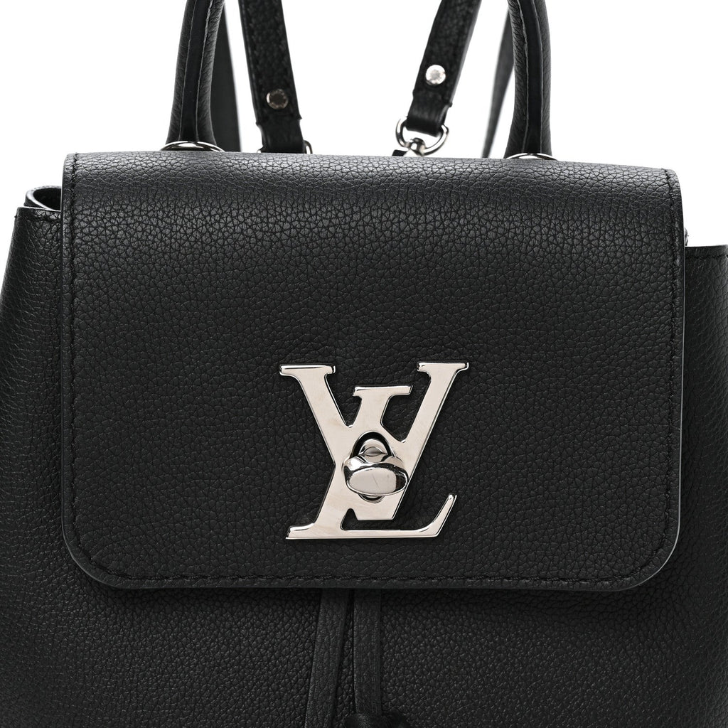 Calfskin Lockme Mini Backpack Black