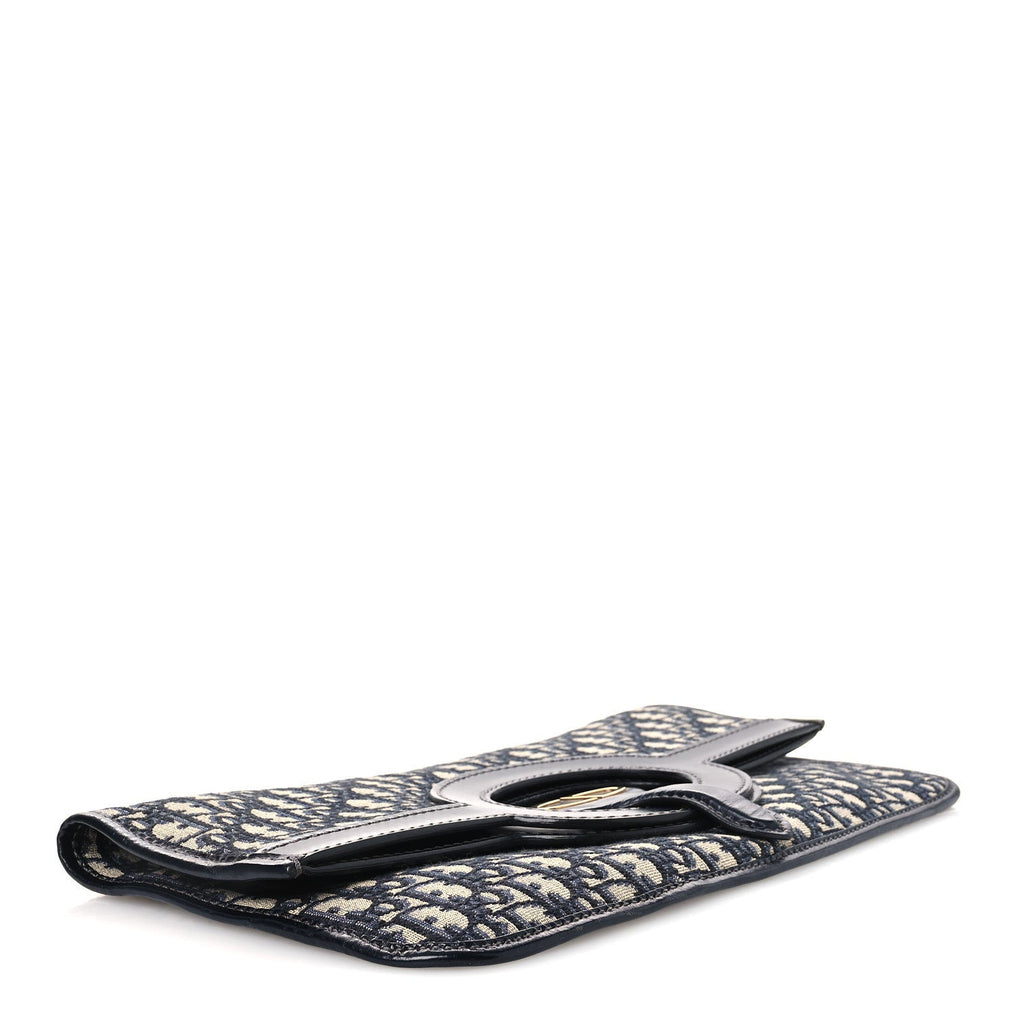 Oblique Fold Over Clutch Blue