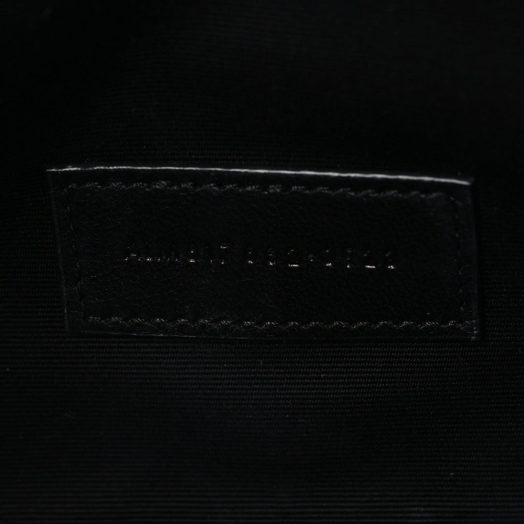 Grain De Poudre Matelasse Chevron Monogram Envelope Clutch Black
