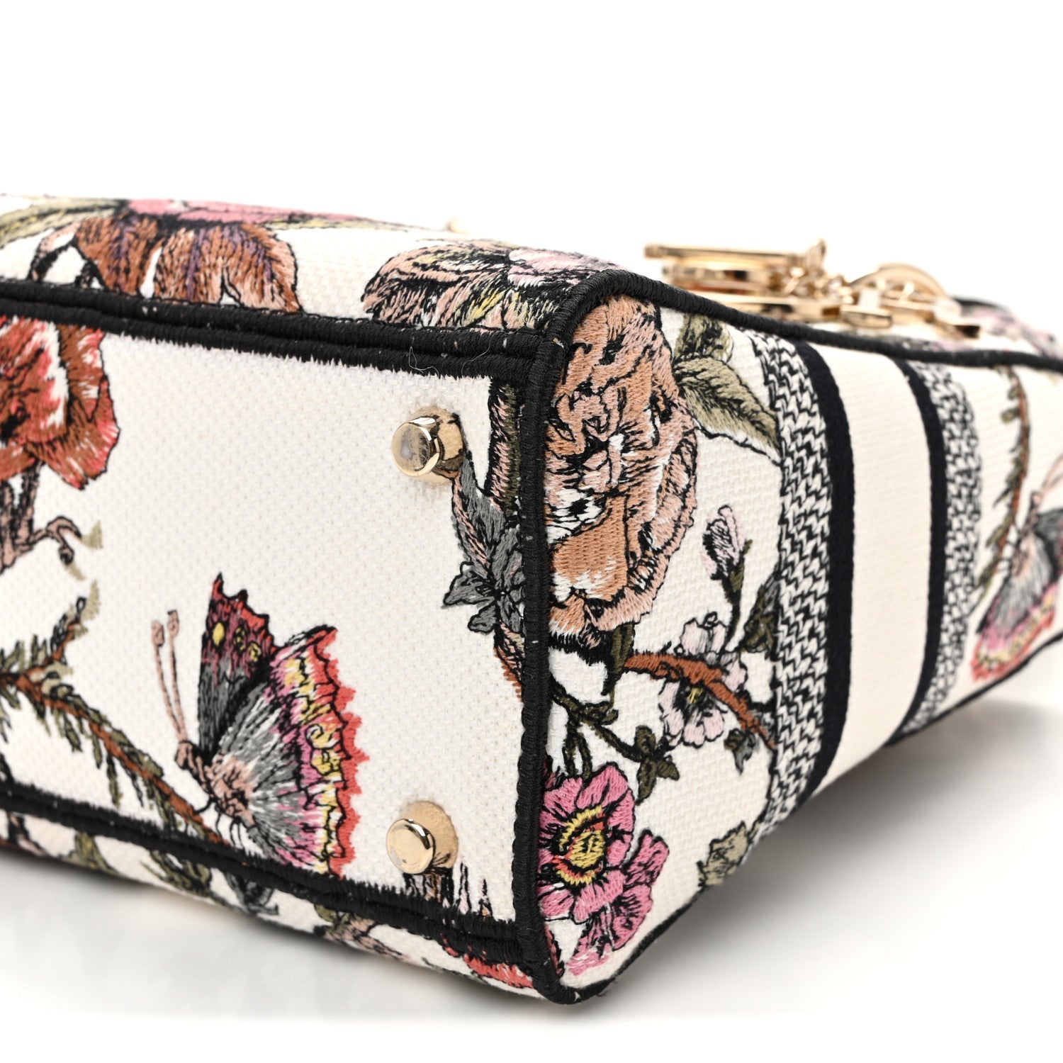 Canvas Embroidered Jardin Botanique Medium Lady D-Lite White Multicolor