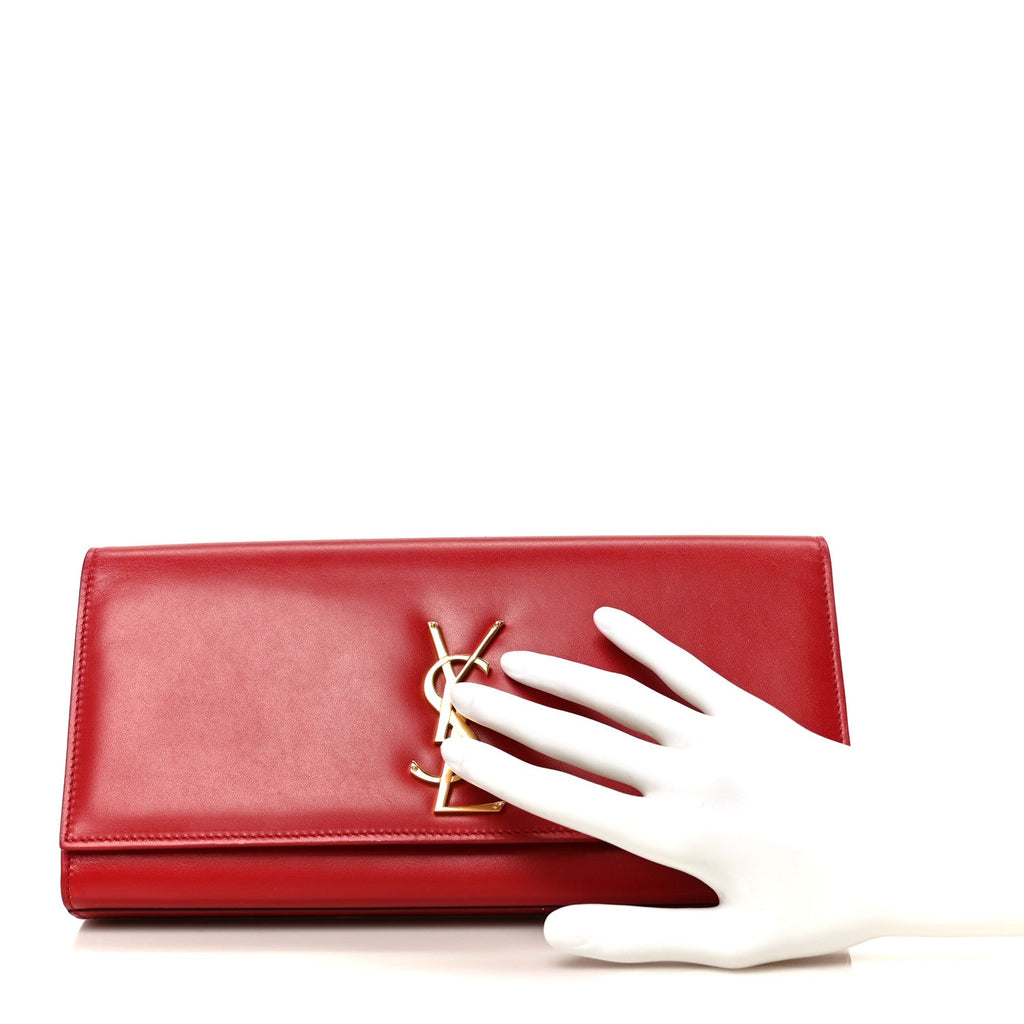 Grain De Poudre Classic Monogram Cassandre Clutch Rouge Orient