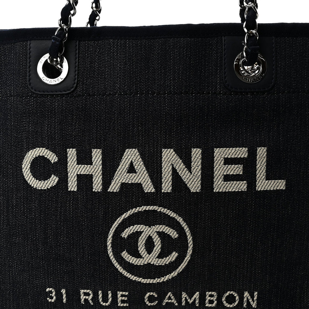 Denim Small Deauville Tote Dark Blue