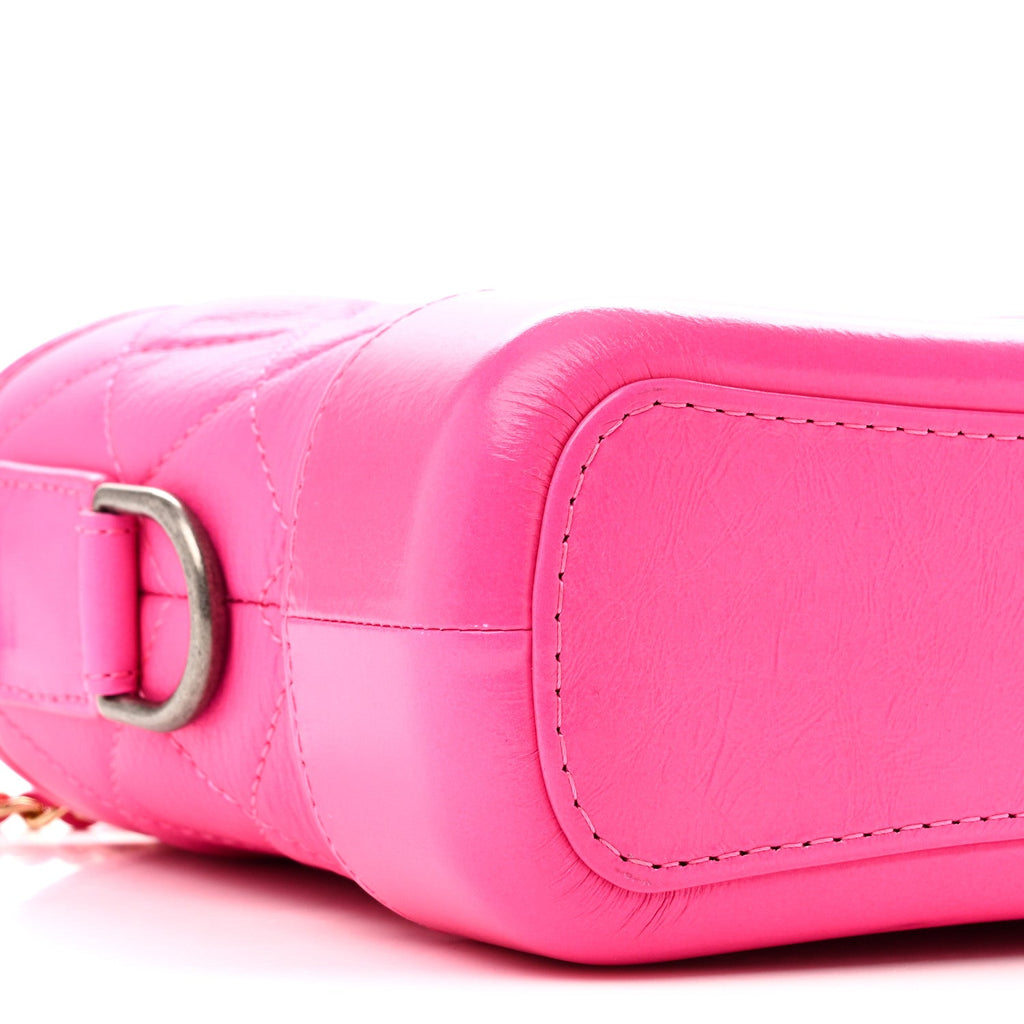 Goatskin Quilted Small Gabrielle Hobo Pink