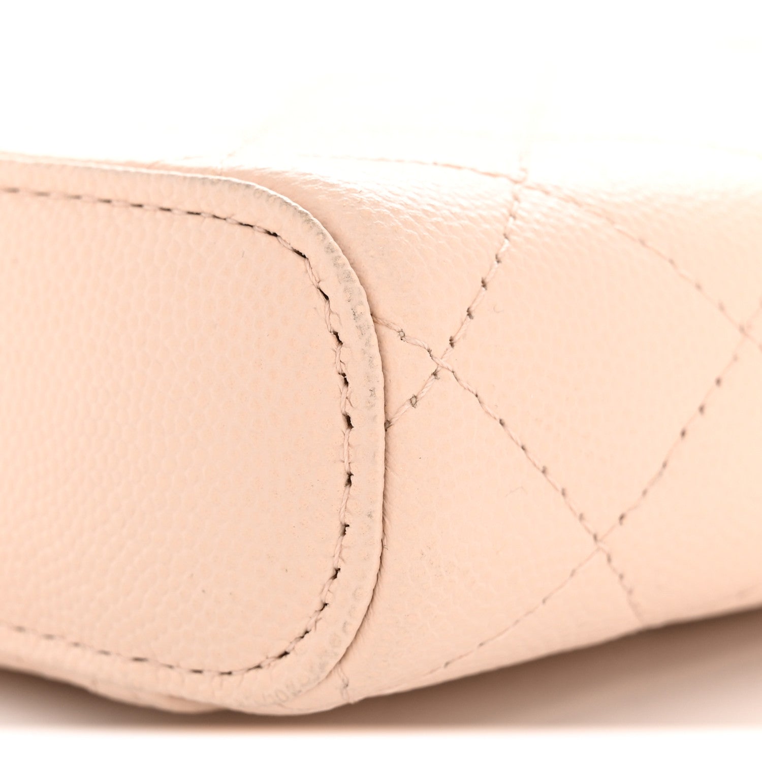 Caviar Quilted Phone Holder With Chain Light Pink
