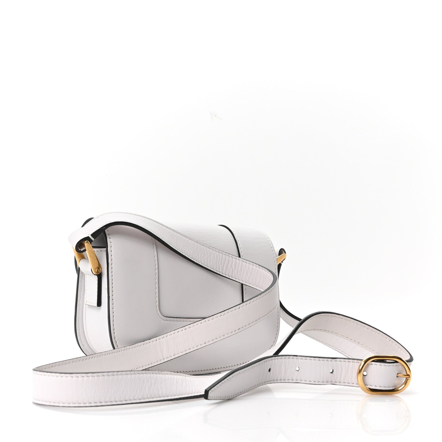 Calfskin Small Supervee Crossbody Bag Optic White