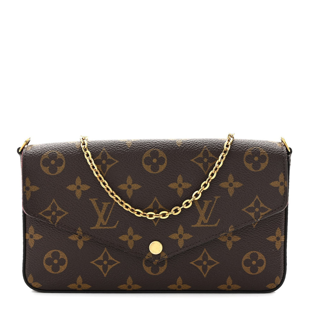Monogram Pochette Felicie Chain Wallet Fuchsia