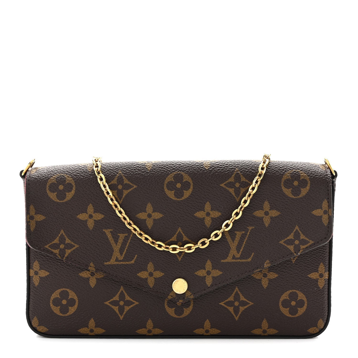 Monogram Pochette Felicie Chain Wallet Fuchsia