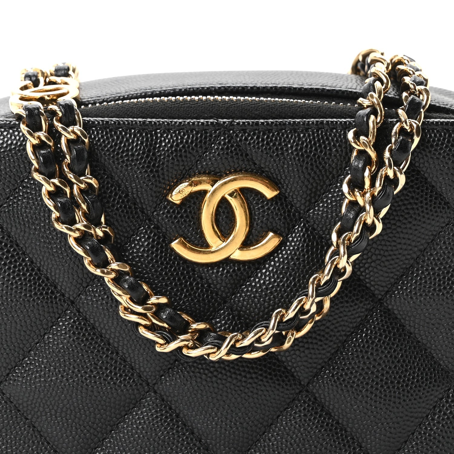 Caviar Quilted Mini CC You Camera Case Black