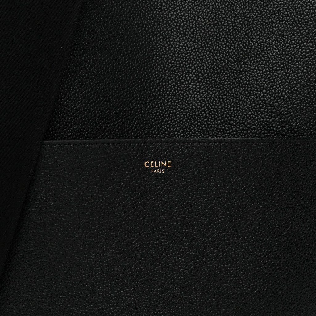 Soft Grained Calfskin Sangle Bucket Bag Black