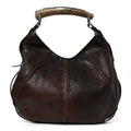 Buffalo Leather Horn Medium Mombasa Bag Brown