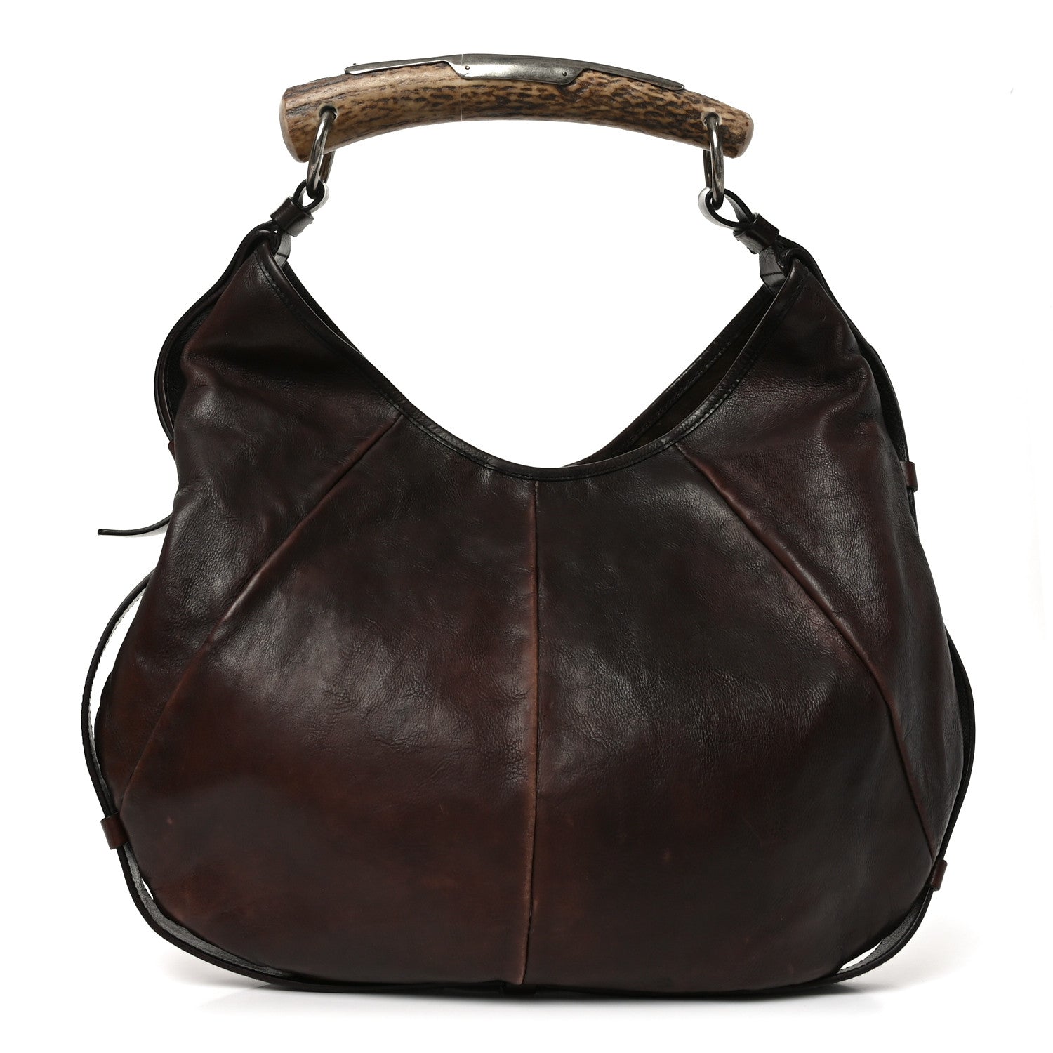 Buffalo Leather Horn Medium Mombasa Bag Brown