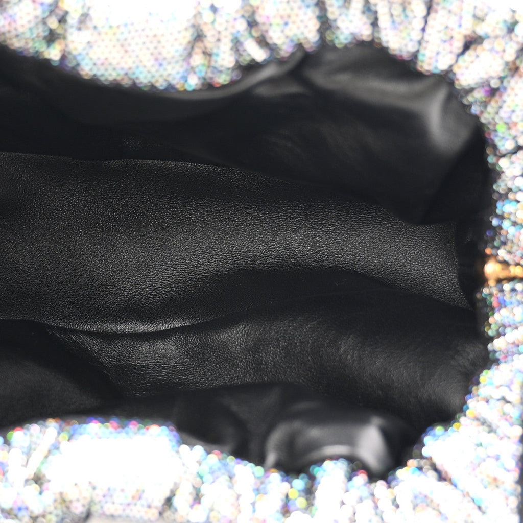 Glitter Calfskin Mini Cloud Clutch Multicolor