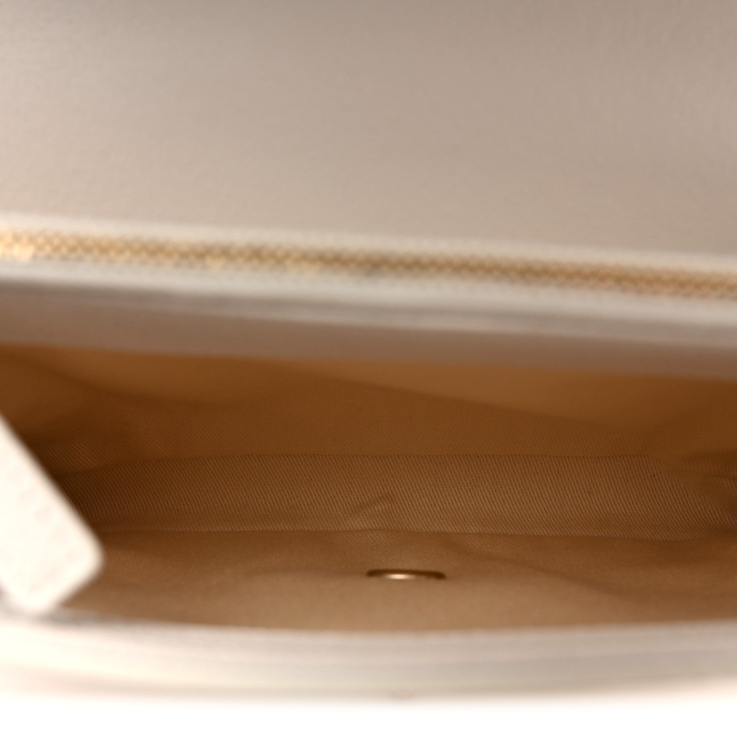 Grained Calfskin Small Stitched Flap White