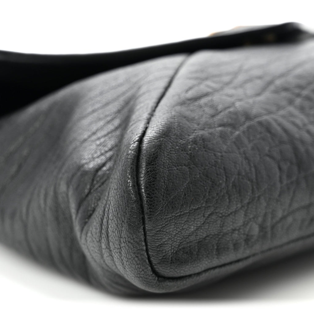 Supple Lambskin Small Cassandre Chain Pouch Black